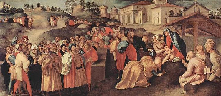 Jacopo Pontormo Anbetung der Heiligen Drei Konige Norge oil painting art
